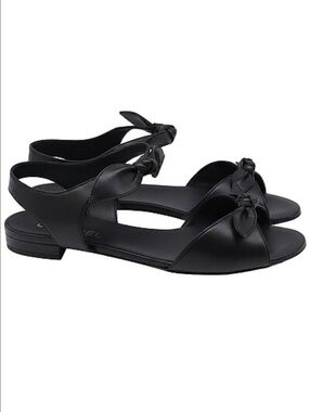 CHANEL Black Knot-Accent Slingback Sandals